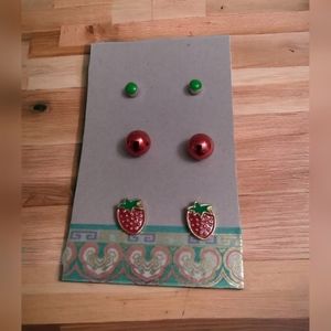 Strawberry Earring Set